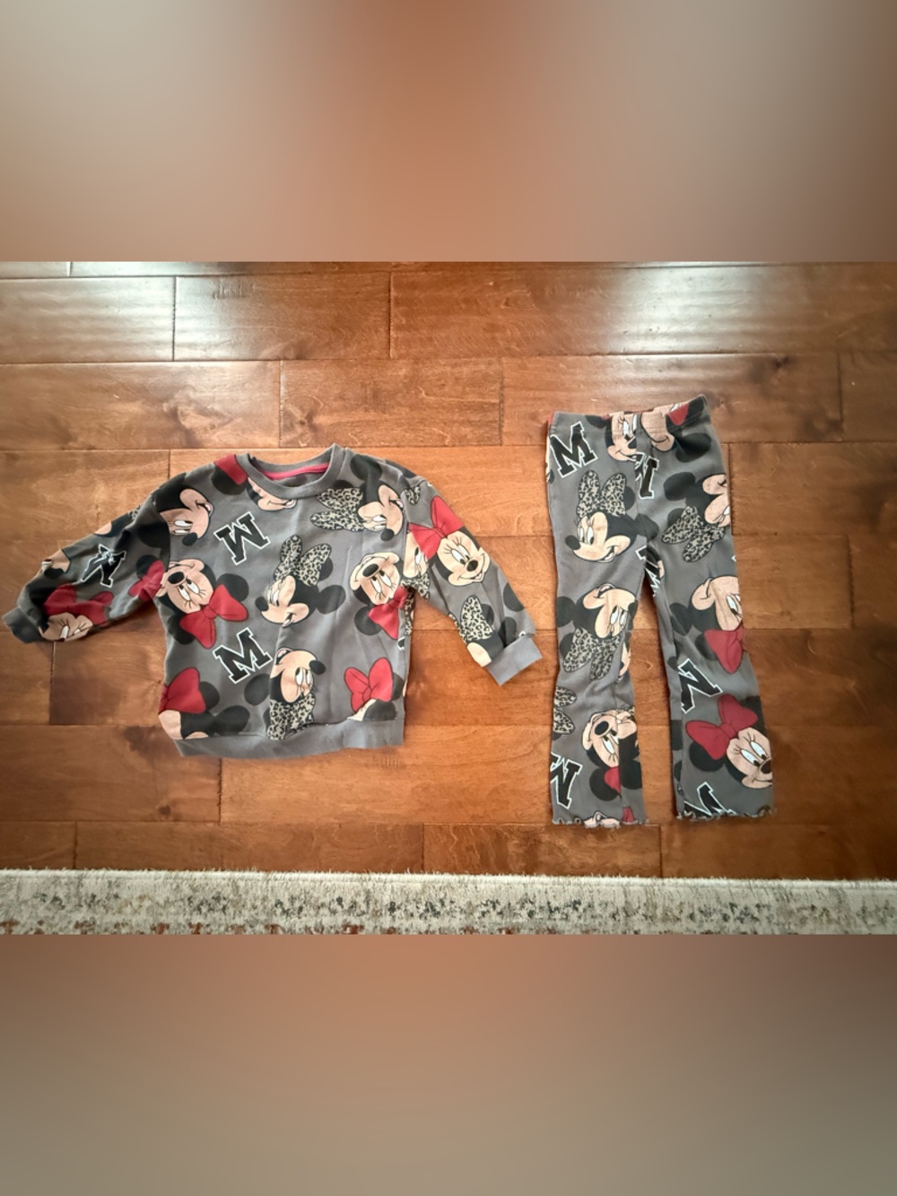 Disney Minnie Mouse Gray and Red Kids Matching Set